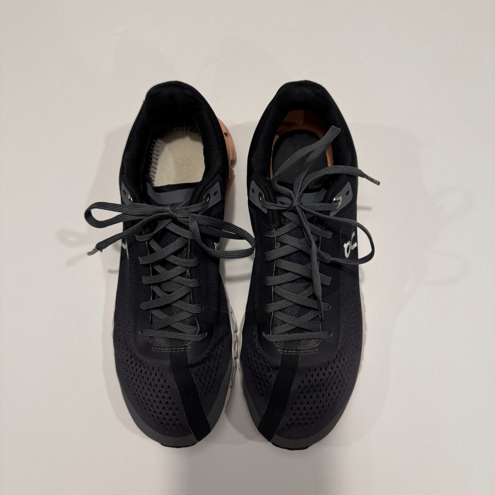On Cloudflow Running Shoes Women 9 Black Rose Swiss Engineering Helion - Picture 3 of 11